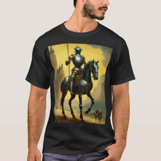 Camiseta Cavaleiro blindado em um Ouro brilhante majestoso 