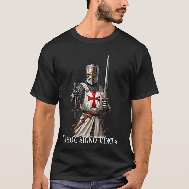 Camiseta Cavaleiro Católico Templário Latino Cruzado 5 (Frente)
