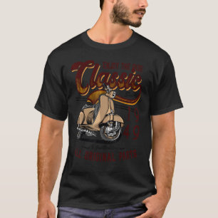 Camiseta Cavaleiro Clássico do Patinete de Motor Aniversári