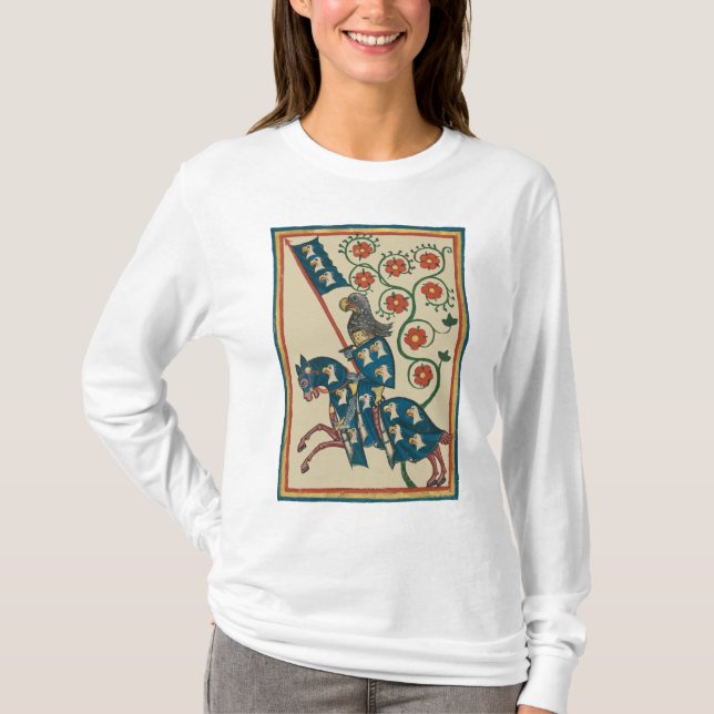 Camiseta Cavaleiro com Eagle Heraldry, Medieval do século 1 (Frente)