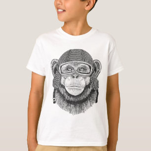 Camiseta Cavaleiro da motocicleta do chimpanzé