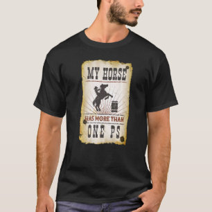 Camiseta Cavaleiro de Barril Meu Cavalo Tem Mais De Um Ps C