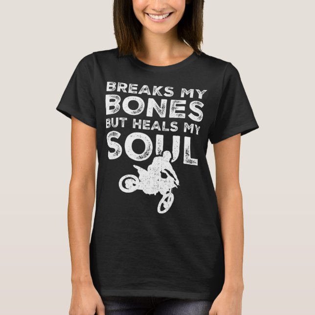 Camiseta Cavaleiro de Bicicleta Engraçado - MX Motocross Di (Frente)