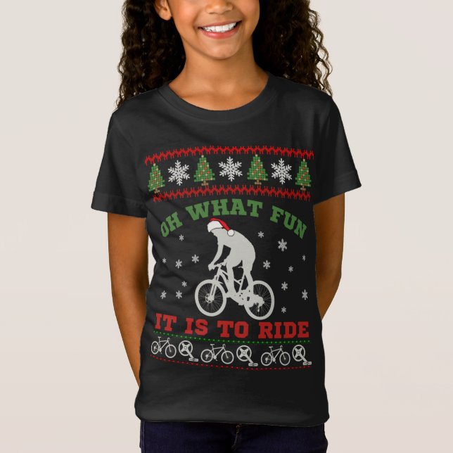 Camiseta Cavaleiro de Bicicleta Montanha, Que Feliz Natal (Frente)