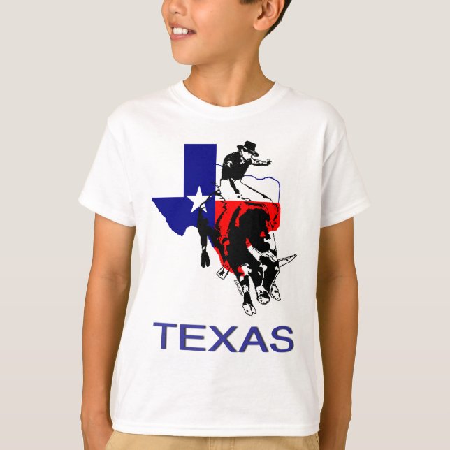 Camiseta Cavaleiro de Bull do rodeio do estado do Texas (Frente)