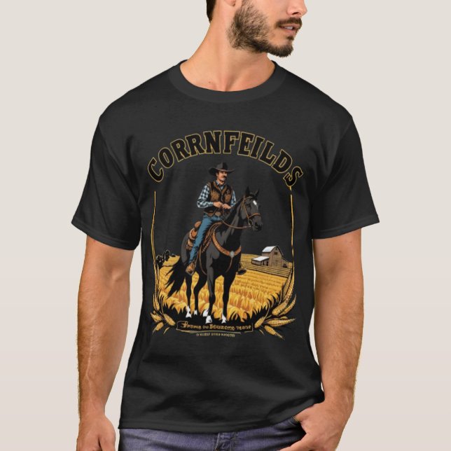 Camiseta cavaleiro de campos de milho (Frente)