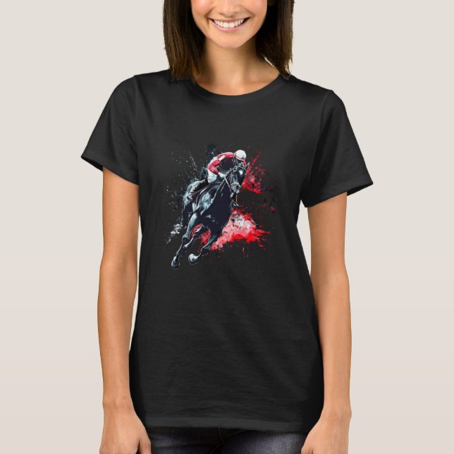 Camiseta Cavaleiro de Corrida de Cavalos Derby (Frente)