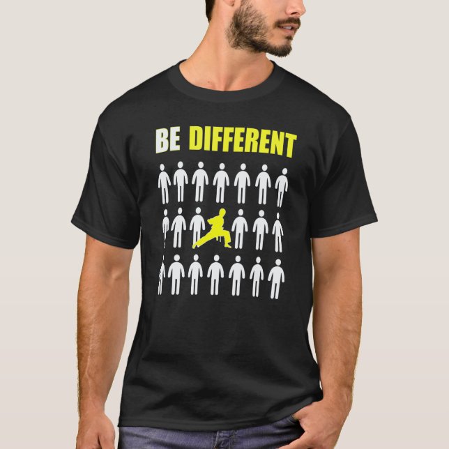 Camiseta Cavaleiro de Karatê Clássico Seja Diferente Inspir (Frente)