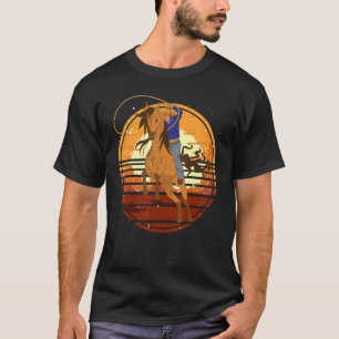 Camiseta Cavaleiro de Paisagem do Texas Retro Sunset Weste
