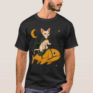 Camiseta Cavaleiro de Peixe Gato Sphynx