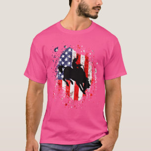 Camiseta Cavaleiro de Rodeio Ocidental Cavalo Potro Indomáv