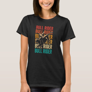 Camiseta Cavaleiro de Touro Rodeio de Montaria de Touro Ret