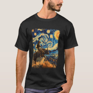 Camiseta Cavaleiro de Touro Rodeio de Touro Pintura da Noit