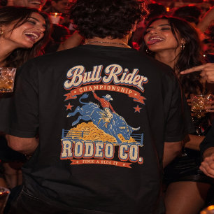 Camiseta Cavaleiro de Touro Vintage Rodeio Co Gráfico Weste