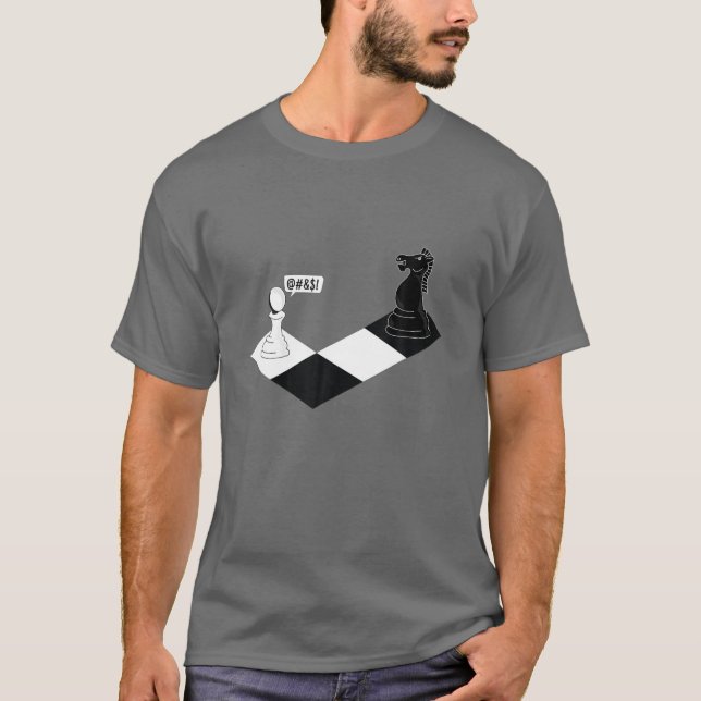 Camiseta Cavaleiro De Xadrez Engraçado Gritando Em Peão - P (Frente)