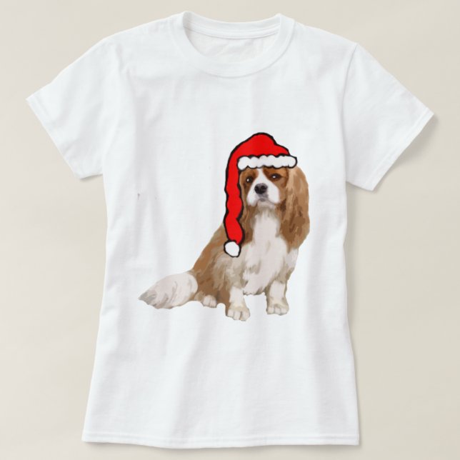 Camiseta Cavaleiro do Natal do Rei Charles Spaniel (Frente do Design)