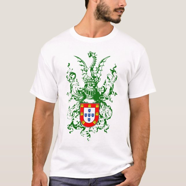 Camiseta Cavaleiro, dragão e brasão portuguesa (Frente)