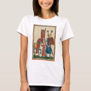 Camiseta Cavaleiro e Esquadrão, Arte Medieval do Século 14