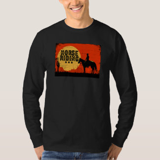 Camiseta Cavaleiro Equestre Amante de Cavalos Gráfico Retro