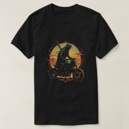 Camiseta Cavaleiro escuro/piloto de motocicleta esquelético
