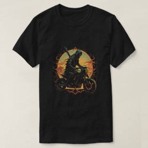 Camiseta Cavaleiro escuro/piloto de motocicleta esquelético