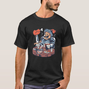 Camiseta Cavaleiro Faminto Engraçado - Cruzador Medieval Re