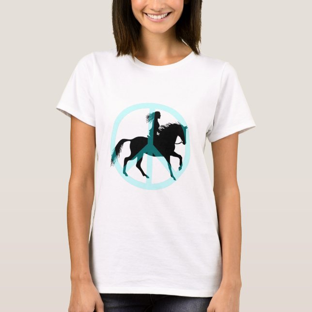 Camiseta Cavaleiro legal do cavalo do símbolo de paz (Frente)