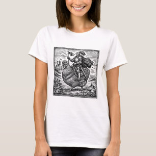 Camiseta Cavaleiro Medieval Engraçado Amante de Frango Fant