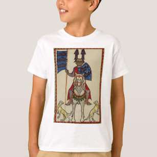 Camiseta Cavaleiro medieval que enfrenta para a frente