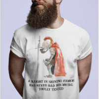 Cavaleiro na Armadura Brilhante dizendo