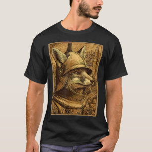 Camiseta Cavaleiro Raposo Medieval Vintage Fantasia Surreal