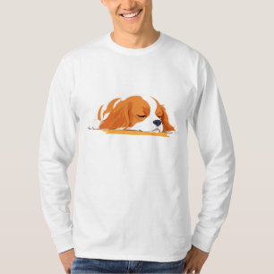 Camiseta Cavaleiro Rei Charles Adorable Animal Dormindo Div