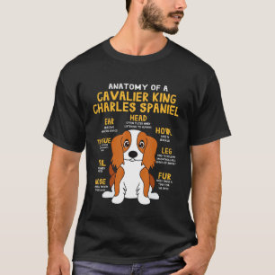 Camiseta Cavaleiro Rei Charles Spaniel Anatomy Engraçado C