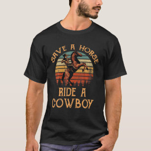 Camiseta Cavaleiro Salva Cavalo Passeando Um Cowboy Andando