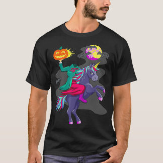 Camiseta Cavaleiro sem Cabeça de Unicórnio do Halloween Cab