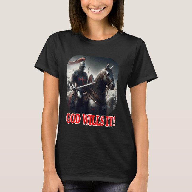 Camiseta Cavaleiro Templário Deus Quer Isso em Cavaleiro da (Frente)