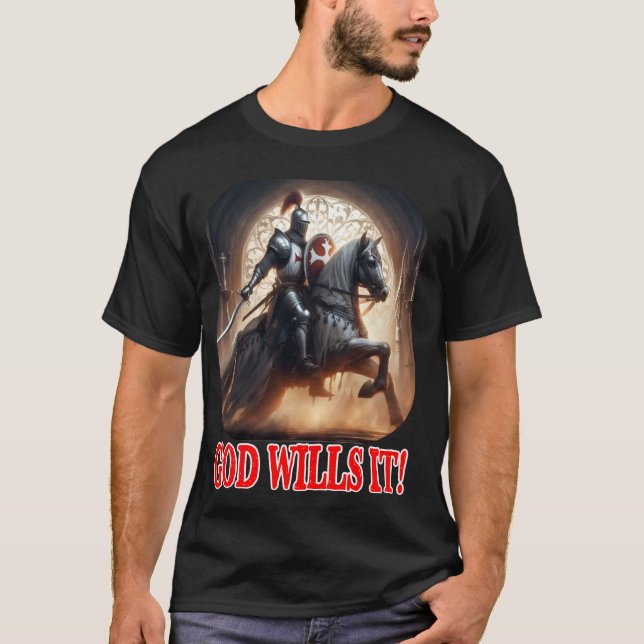 Camiseta Cavaleiro Templário Deus Quer Isso no Cavaleiro da (Frente)