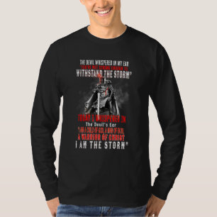 Camiseta Cavaleiro Templário Eu Sussurrei de Volta Diabo Fi