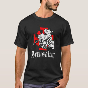 Camiseta Cavaleiro Templário Medieval Em Cavalo De Guerra C