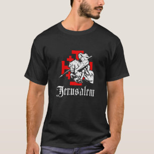 Camiseta Cavaleiro Templário Medieval Sobre Jerusalém Caval