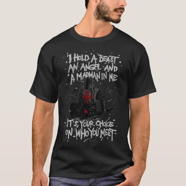 Camiseta Cavaleiros Cavaleiros Templários Presente Medieval (Frente)