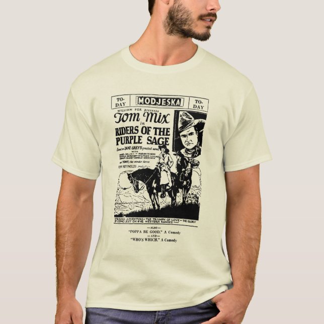 Camiseta Cavaleiros de Tom Mix do anúncio 1925 do sábio (Frente)