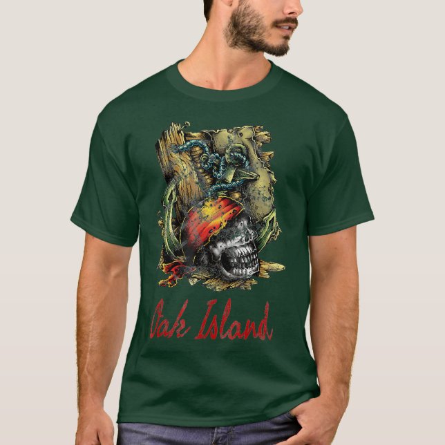 Camiseta Cavaleiros do Mapa Pirata da Ilha de Oak Mistério (Frente)