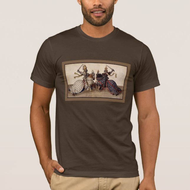 Camiseta cavaleiros medievais a jousting (Frente)