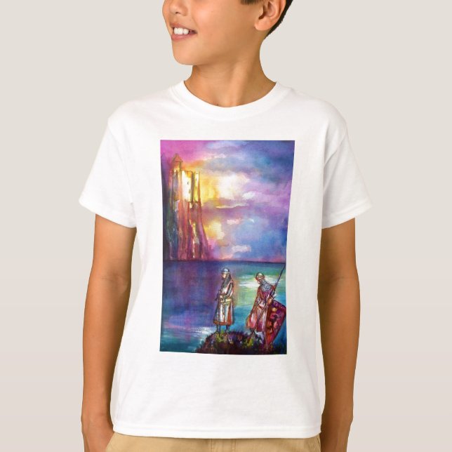 Camiseta Cavaleiros medievais PENDRAGON,Lago Sunset,Fantasi (Frente)