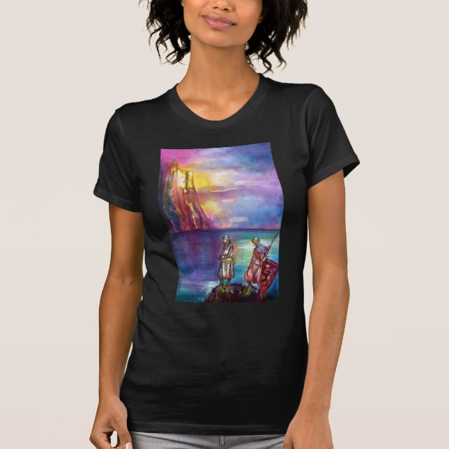 Camiseta Cavaleiros medievais PENDRAGON,Lago Sunset,Fantasi (Frente)