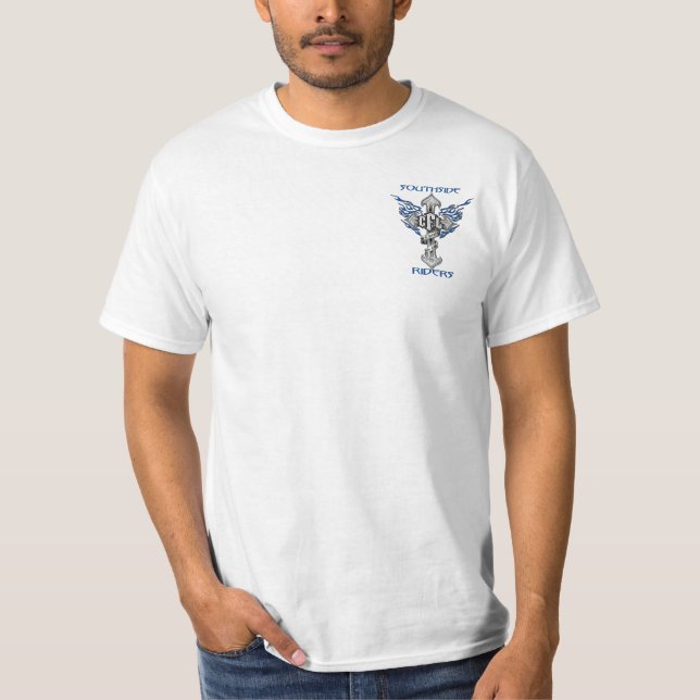 Camiseta Cavaleiros parte dianteira e parte traseira de (Frente)