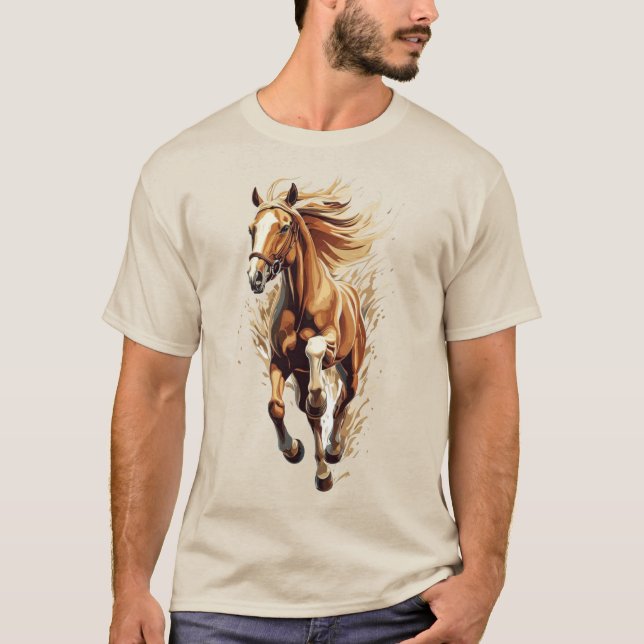 Camiseta cavaleiros t-shirts animais ilustração cavalos eng (Frente)