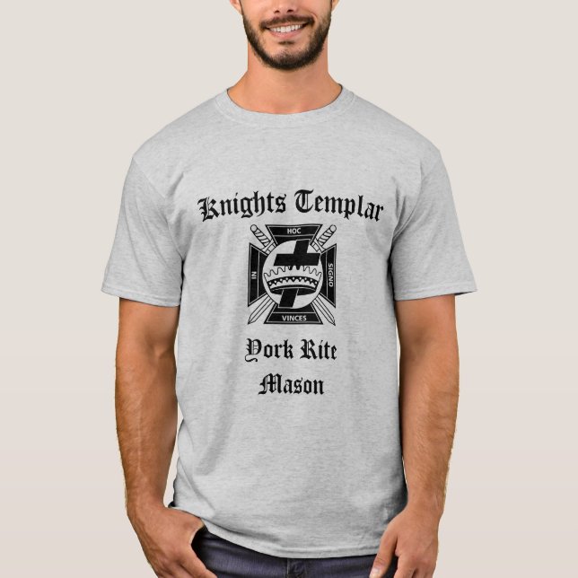 Camiseta Cavaleiros Templar, pedreiro do rito de York (Frente)