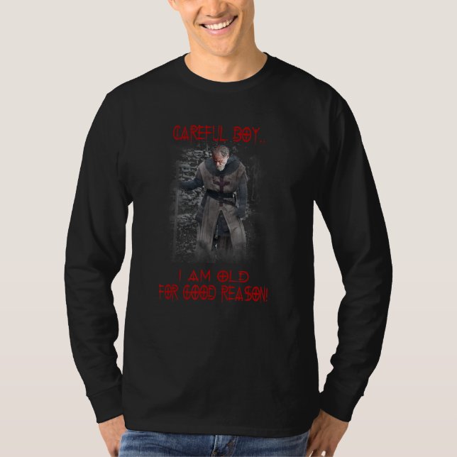 Camiseta Cavaleiros Templários Andam Cuidadosamente Rapaz E (Frente)
